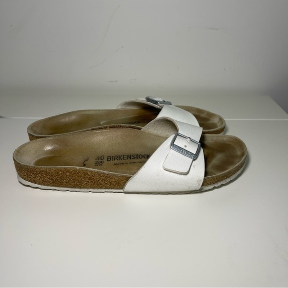 Birkenstock women’s White Birko-Flor Madrid one strap Summer spring Sandals 40 - Picture 3 of 9